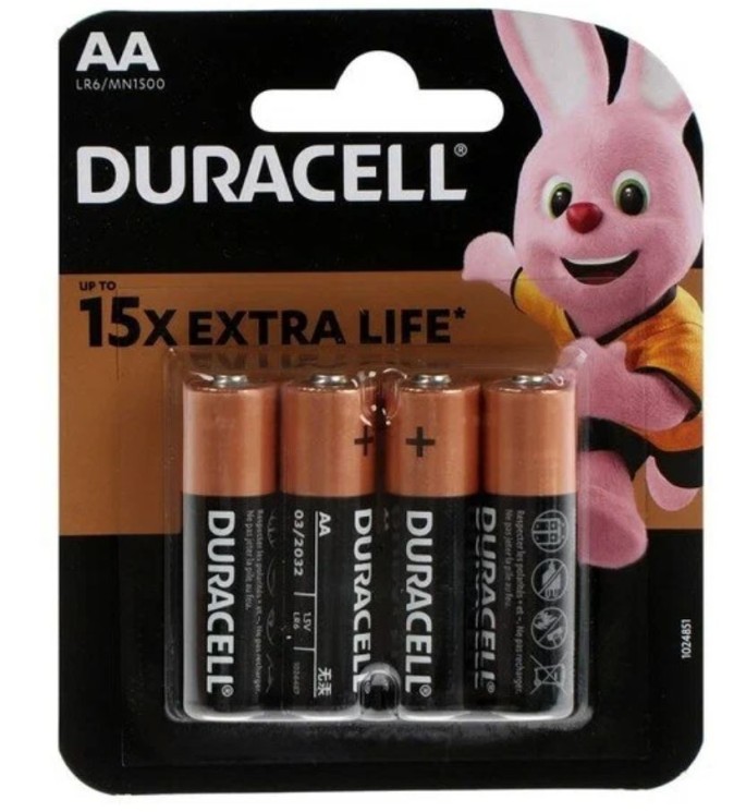 Батарейки Duracell АА пальчиковые, 4 шт.