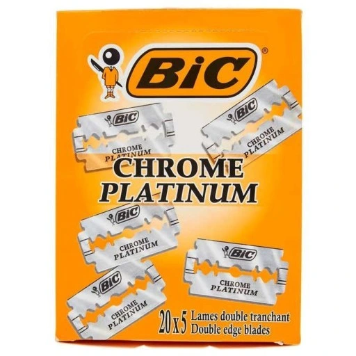 Лезвия сменные двухсторонние bic chrome platinum, упаковка 20 шт. по 5 шт.