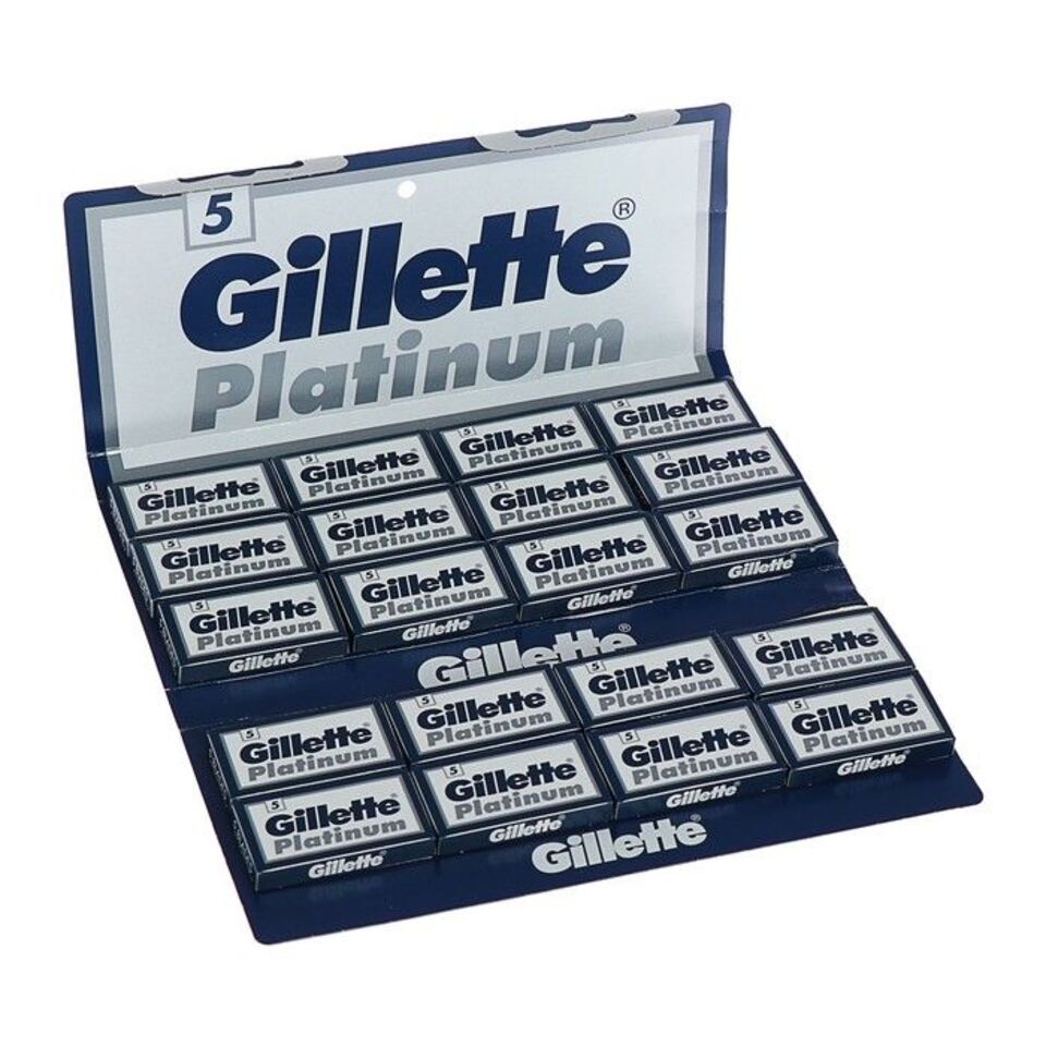 Лезвия сменные двухсторонние gillette platinum, упаковка 20 шт. по 5 шт.