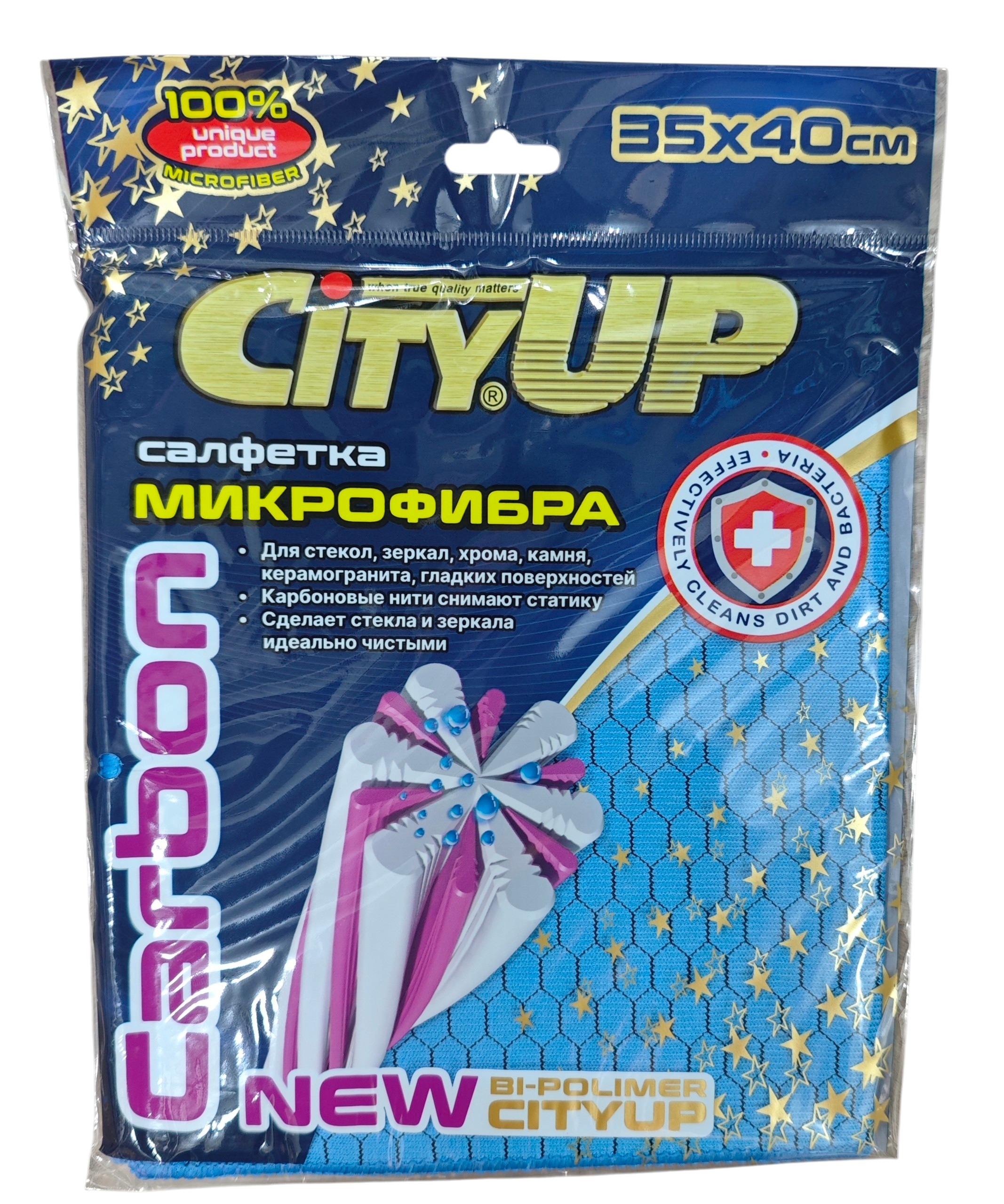 Салфетка Микрофибра City Up 35*40 см CA-106 Carbon