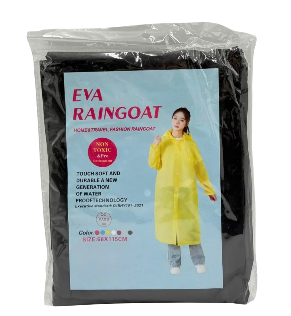 Плащ-дождевик  EVA с капюшоном 68*115 см, цвета в ассорт.