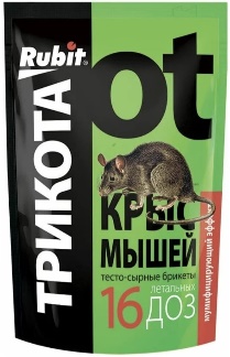 От крыс и мышей ТРИКОТА Rubit 16 тесто-сырные дозы 150г