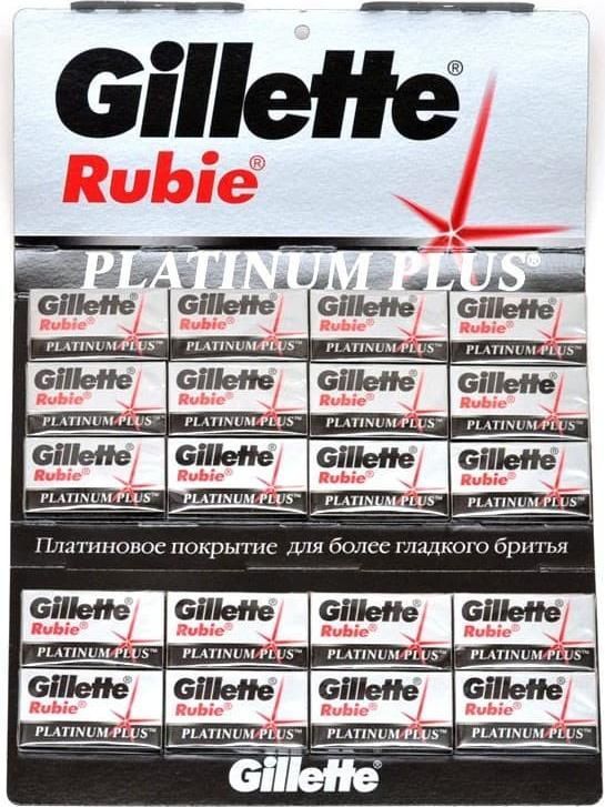 Лезвия сменные двухсторонние gillette rubie platinum plus, упаковка 20 шт. по 5 шт.